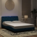 Estructura de cama con luces LED terciopelo azul 120x200 cm