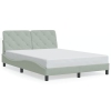 Estructura cama con luces LED terciopelo gris claro 140x190 cm