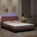 Estructura de cama con luces LED terciopelo rosa 140x190 cm