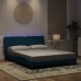 Estructura de cama con luces LED terciopelo azul 160x200 cm