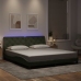 Estructura cama con luces LED terciopelo gris claro 180x200 cm