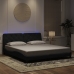 Estructura de cama con luces LED terciopelo negro 180x200 cm