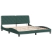 Estructura cama con luces LED terciopelo verde oscuro 180x200cm