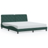 Estructura cama con luces LED terciopelo verde oscuro 180x200cm