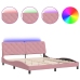 vidaXL Estructura de cama con luces LED terciopelo rosa 180x200 cm