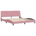 vidaXL Estructura de cama con luces LED terciopelo rosa 180x200 cm