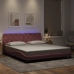 vidaXL Estructura de cama con luces LED terciopelo rosa 180x200 cm