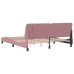 vidaXL Estructura de cama con luces LED terciopelo rosa 180x200 cm