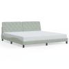 Estructura cama con luces LED terciopelo gris claro 200x200 cm