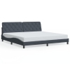 Estructura cama con luces LED terciopelo gris oscuro 200x200 cm