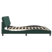 Estructura cama con luces LED terciopelo verde oscuro 200x200cm