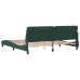 Estructura cama con luces LED terciopelo verde oscuro 200x200cm