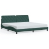 Estructura cama con luces LED terciopelo verde oscuro 200x200cm