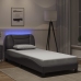 vidaXL Estructura de cama con luces LED cuero sintético gris 90x190 cm