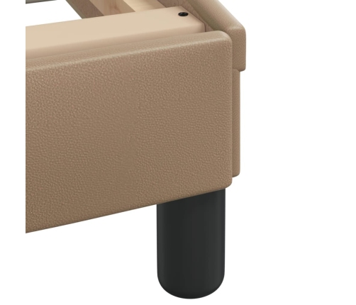 Estructura de cama con LED cuero sintético capuchino 90x190 cm