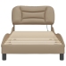 Estructura de cama con LED cuero sintético capuchino 90x190 cm