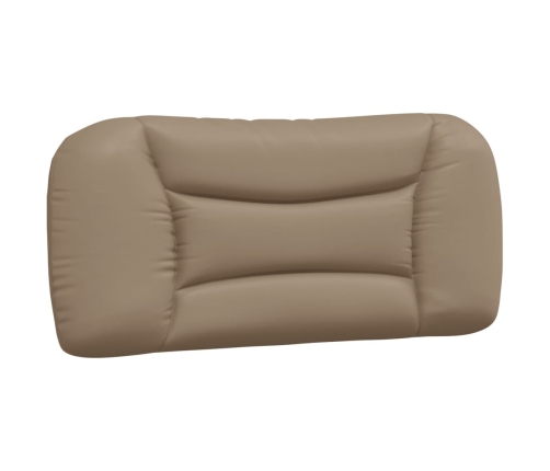 Estructura de cama con LED cuero sintético capuchino 90x190 cm