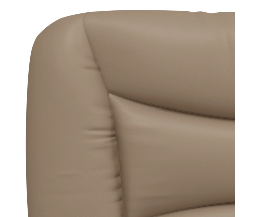 Estructura de cama con LED cuero sintético capuchino 90x190 cm