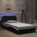 Estructura cama con LED cuero sintético negro blanco 100x200 cm