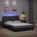 vidaXL Estructura cama con luces LED cuero sintético gris 120x200 cm