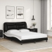 Estructura cama con LED cuero sintético negro blanco 120x200 cm