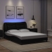 Estructura cama con luces LED cuero sintético negro 140x190 cm