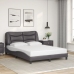 vidaXL Estructura cama con luces LED cuero sintético gris 140x200 cm