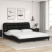 Estructura cama LED sin colchón cuero sintético negro 180x200cm