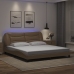 Estructura de cama con luz LED cuero PE capuchino 180x200 cm