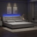 vidaXL Estructura cama con luces LED cuero sintético blanco 200x200 cm