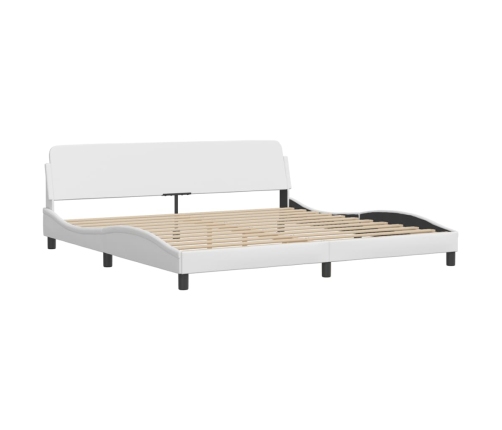 vidaXL Estructura cama con luces LED cuero sintético blanco 200x200 cm