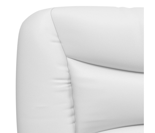 Estructura cama con LED cuero sintético blanco negro 200x200 cm