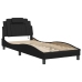 Estructura cama con luces LED cuero sintético negro 80x200 cm