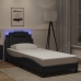 Estructura cama con luces LED cuero sintético negro 80x200 cm