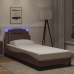 vidaXL Estructura cama con luces LED cuero sintético marrón 80x200 cm