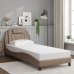 Estructura de cama con LED cuero sintético capuchino 80x200 cm