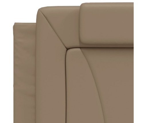 Estructura de cama con LED cuero sintético capuchino 80x200 cm