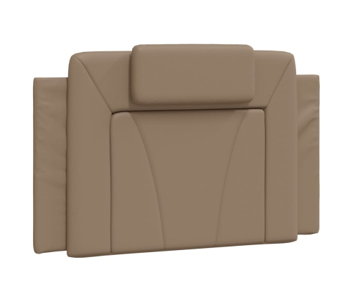 Estructura de cama con LED cuero sintético capuchino 90x190 cm