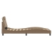 Estructura de cama con LED cuero sintético capuchino 90x190 cm