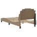 Estructura de cama con LED cuero sintético capuchino 90x190 cm
