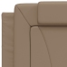 Estructura de cama con LED cuero sintético capuchino 90x190 cm