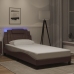 vidaXL Estructura cama con luces LED cuero sintético marrón 100x200 cm