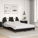 Estructura cama con LED cuero sintético negro blanco 120x200 cm