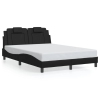 vidaXL Estructura cama con luces LED cuero sintético negro 140x190 cm