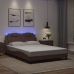 vidaXL Estructura cama con luces LED cuero sintético marrón 140x190 cm