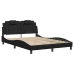 Estructura de cama con luces LED cuero PE negro 140x200 cm