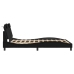 Estructura de cama con luces LED cuero PE negro 140x200 cm