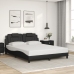 vidaXL Estructura de cama con luces LED cuero PE negro 160x200 cm