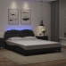 vidaXL Estructura de cama con luces LED cuero PE negro 160x200 cm