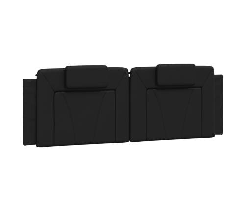 vidaXL Estructura de cama con luces LED cuero PE negro 160x200 cm